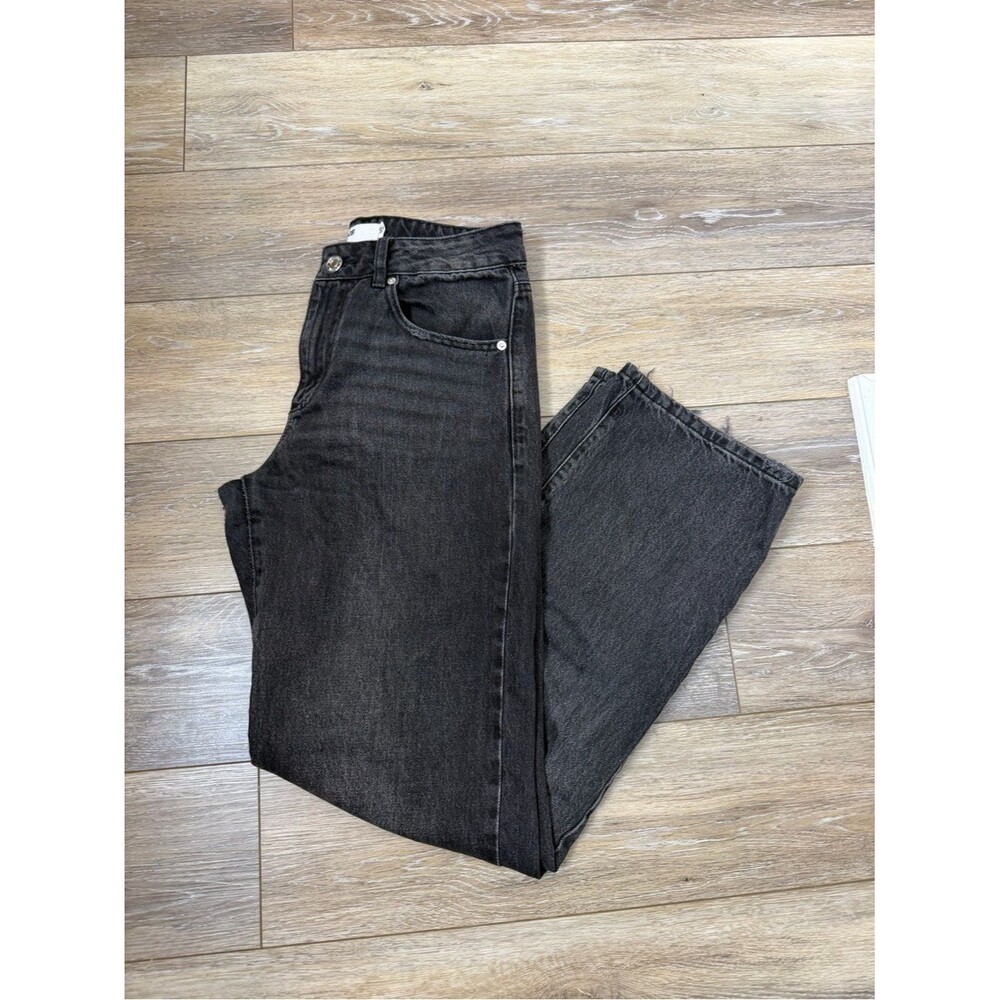 Garage Denim Black High-Waist Straight Leg Jeans Sz 25W